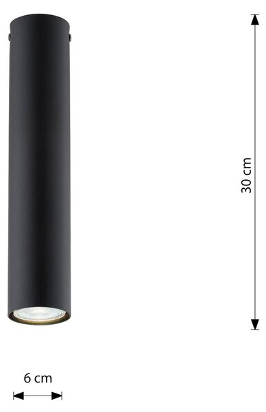Plafoniera TECNO 1M da soffitto base GU10 Nera