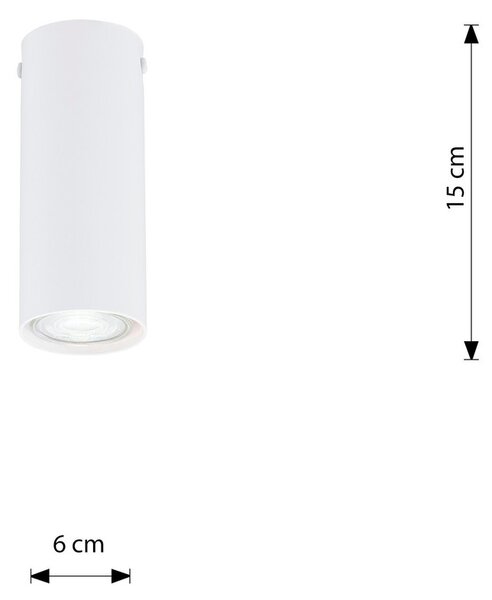 Plafoniera TECNO 1S da soffitto base GU10 Bianca
