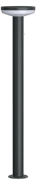 Paletto da giardino Solare Nero 80cm con Sensore Movimento e Picchetto Colore Bianco Naturale 4.000K