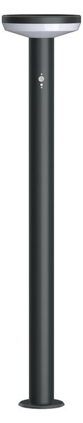 Paletto da giardino Solare Nero 80cm con Sensore Movimento e Picchetto Colore Bianco Naturale 4.000K