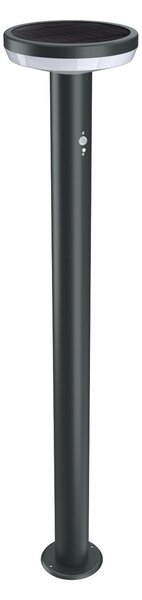 Paletto da giardino Solare Nero 80cm con Sensore Movimento e Picchetto Colore Bianco Naturale 4.000K