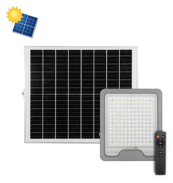 Faro LED Solare 300W IP66 Telecomando Incluso 4.500 lumen - SERIE PRO Colore Bianco Naturale 4.000K