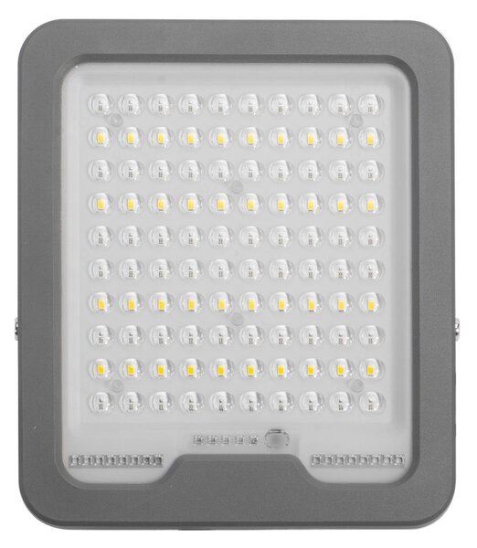 Faro LED Solare 100W IP66 Telecomando Incluso 1.500 lumen - SERIE PRO Colore Bianco Naturale 4.000K