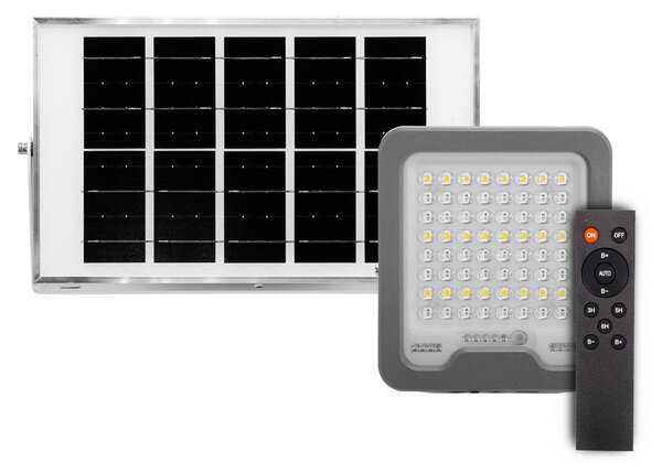 Faro LED Solare 50W IP66 Telecomando Incluso 1.000 lumen - SERIE PRO Colore Bianco Naturale 4.000K