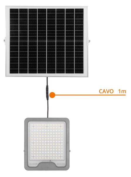 Faro LED Solare 300W IP66 Telecomando Incluso 4.500 lumen - SERIE PRO Colore Bianco Naturale 4.000K