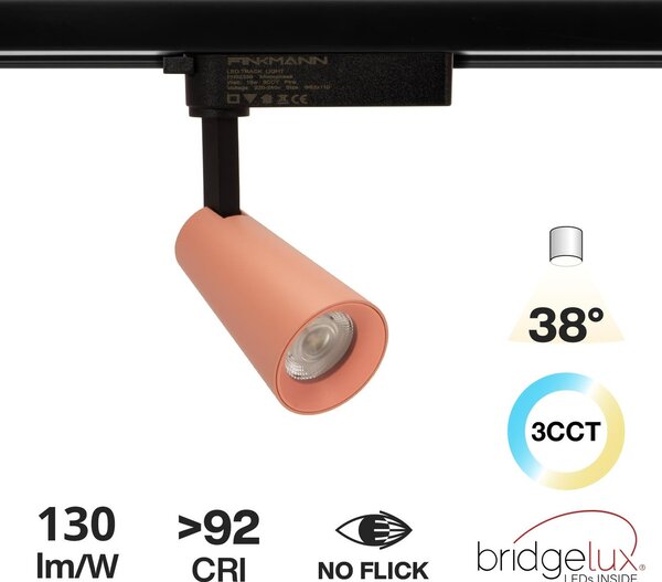 Faro LED 15W Monofase Rosa CRI92 Bianco Variabile 38° - Bridgelux LED Colore Bianco Variabile CCT