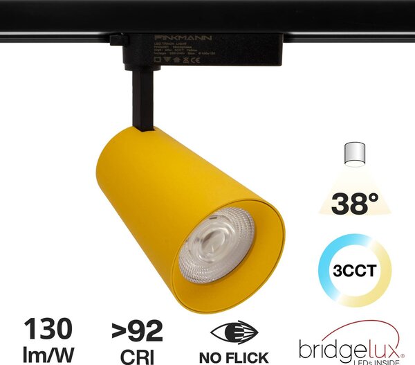 Faro LED 40W Monofase Giallo CRI92 Bianco Variabile 38° - Bridgelux LED Colore Bianco Variabile CCT