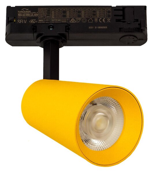 Faro LED 30W Trifase Giallo CRI92 Bianco Variabile 38° - Bridgelux LED Colore Bianco Variabile CCT