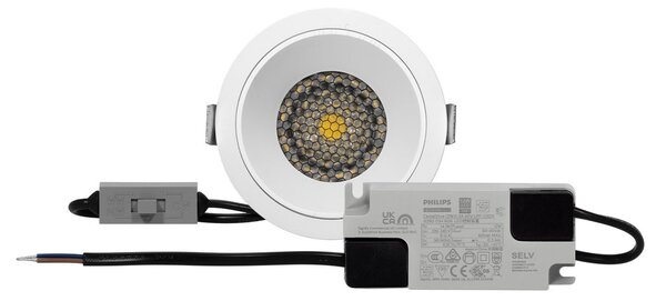 Faro da Incasso Bianco 12W Foro Ø75mm CCT 15°-55° con driver Philips Colore Bianco Variabile CCT