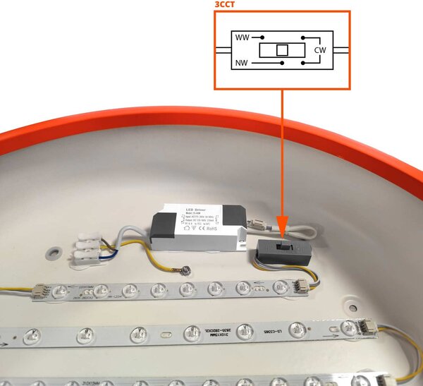 Plafoniera LED Rotonda 36W CCT Ø450mm Marrone