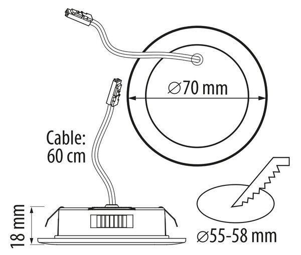 Faro LED da Incasso 4W 12V Foro 55-58mm IP44 CCT Bianco Variabile Colore Bianco Variabile CCT