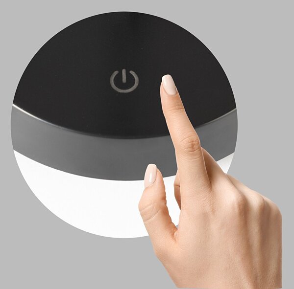Lampada da Tavolo Ricaricabile 1.5W Bianco Caldo Dimmerabile - Nera
