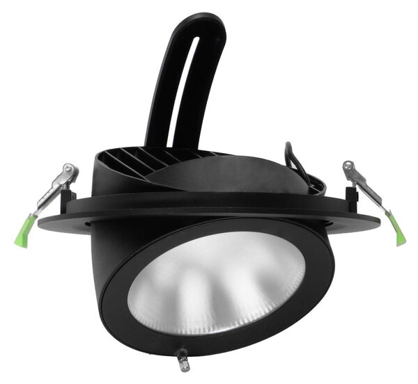 Faro LED Incasso 42W Nero Orientabile Foro Ø210mm con driver Philips Colore Bianco Variabile CCT