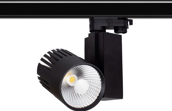Faro LED 40W Binario Trifase Nero CRI92 100° Bridgelux LED Colore Bianco Caldo 2.700K