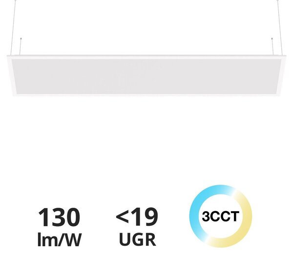 Pannello LED a Sospensione 120x30 42W UGR19 CCT con driver Philips Colore Bianco Variabile CCT