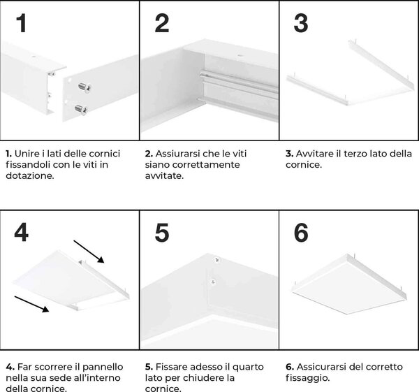 Plafoniera LED 60x60 40W IP40 No-Flickering - LIFUD Driver Colore Bianco Naturale 4.000K