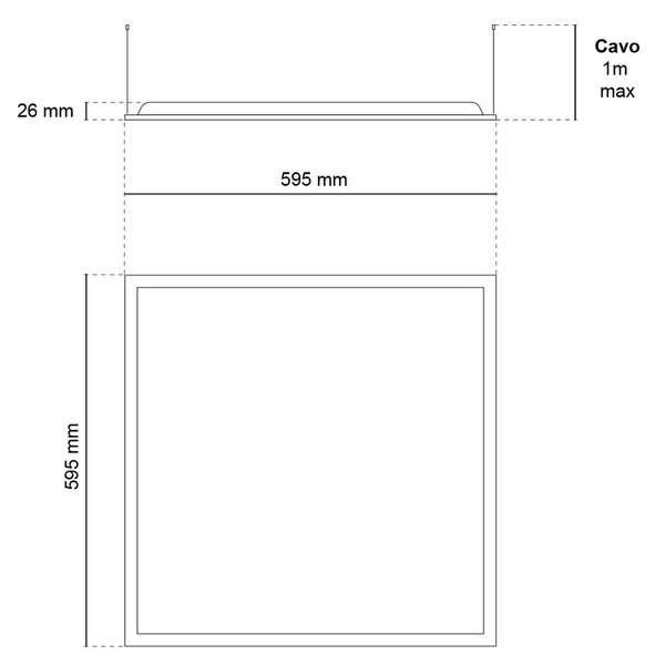 Pannello LED a Sospensione 60x60 40W IP40 No-Flickering - LIFUD Driver Colore Bianco Freddo 6.000K