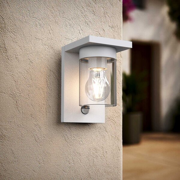 Applique Bianca IP54 con Base E27 e Sensore di Movimento - Serie RIGA
