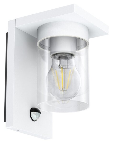 Applique Bianca IP54 con Base E27 e Sensore di Movimento - Serie RIGA