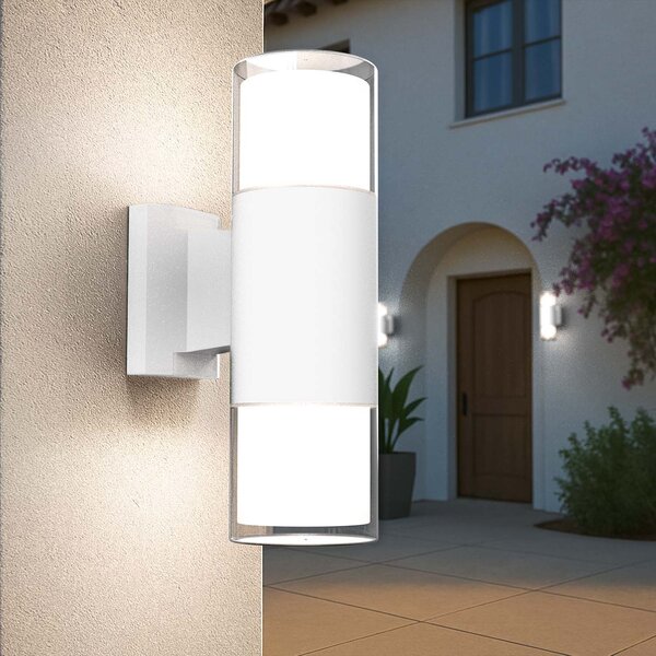 Applique Cilindrica Bidirezionale Bianca IP54 con 2 basi GU10