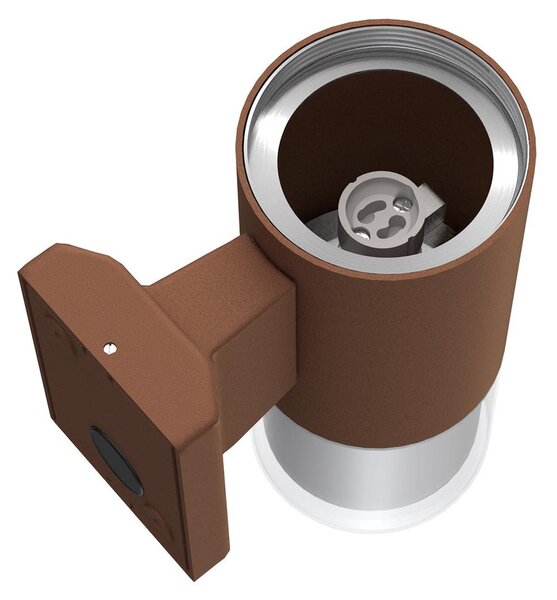 Applique Cilindrica Bidirezionale Corten IP54 con 2 basi GU10