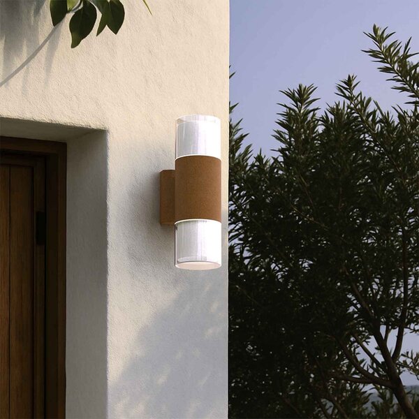 Applique Cilindrica Bidirezionale Corten IP54 con 2 basi GU10