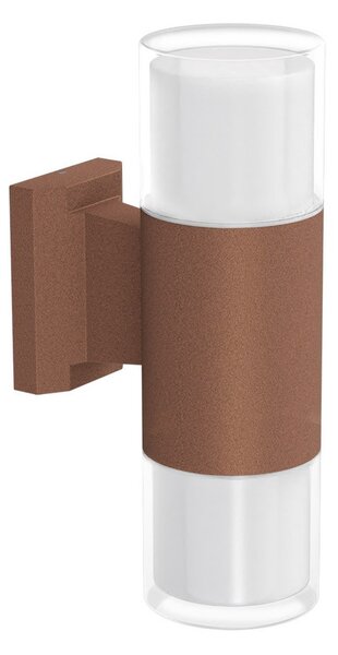 Applique Cilindrica Bidirezionale Corten IP54 con 2 basi GU10