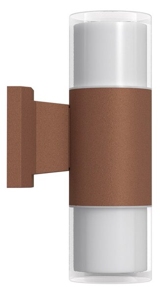 Applique Cilindrica Bidirezionale Corten IP54 con 2 basi GU10