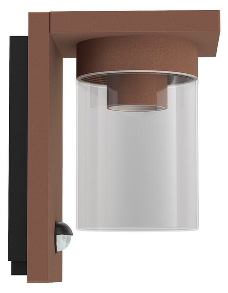 Applique Corten IP54 con Base E27 e Sensore di Movimento - Serie RIGA