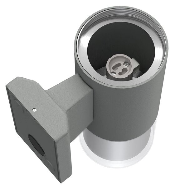 Applique Cilindrica Bidirezionale Grigia IP54 con 2 basi GU10