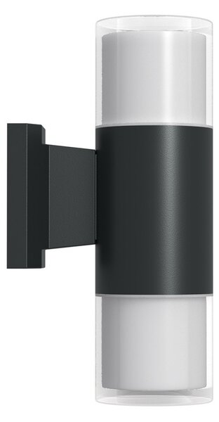 Applique Cilindrica Bidirezionale Nera IP54 con 2 basi GU10
