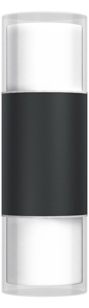 Applique Cilindrica Bidirezionale Nera IP54 con 2 basi GU10