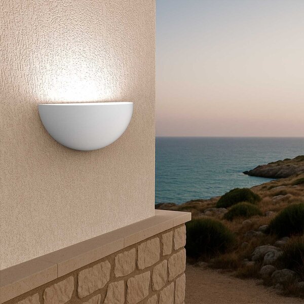 Applique Curva Monodirezionale con base E27 IP54 Bianca - Serie BRINA
