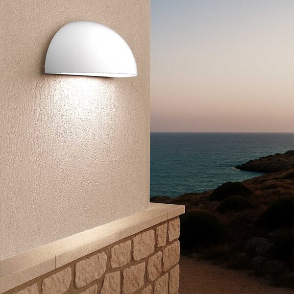 Applique Curva Monodirezionale con base E27 IP54 Bianca - Serie BRINA