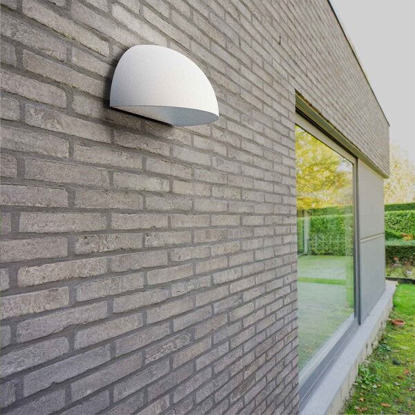 Applique Curva Monodirezionale con base E27 IP54 Bianca - Serie BRINA