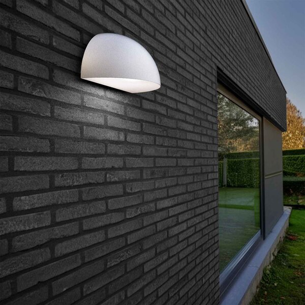 Applique Curva Monodirezionale con base E27 IP54 Bianca - Serie BRINA