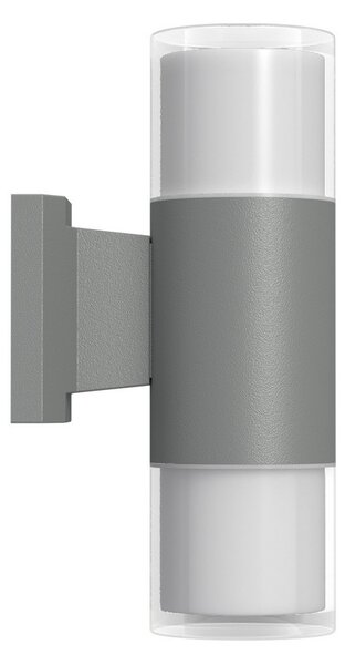 Applique Cilindrica Bidirezionale Grigia IP54 con 2 basi GU10