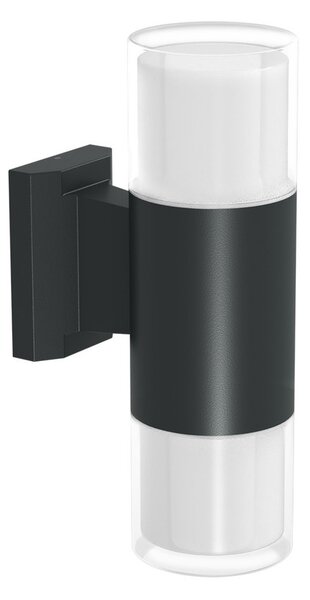 Applique Cilindrica Bidirezionale Nera IP54 con 2 basi GU10