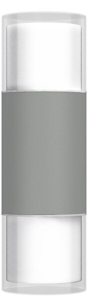 Applique Cilindrica Bidirezionale Grigia IP54 con 2 basi GU10