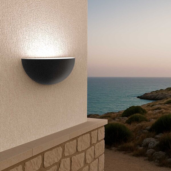 Applique Curva Monodirezionale con base E27 IP54 Nera - Serie BRINA
