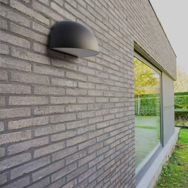 Applique Curva Monodirezionale con base E27 IP54 Nera - Serie BRINA
