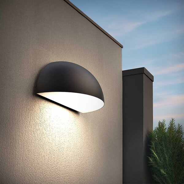 Applique Curva Monodirezionale con base E27 IP54 Nera - Serie BRINA