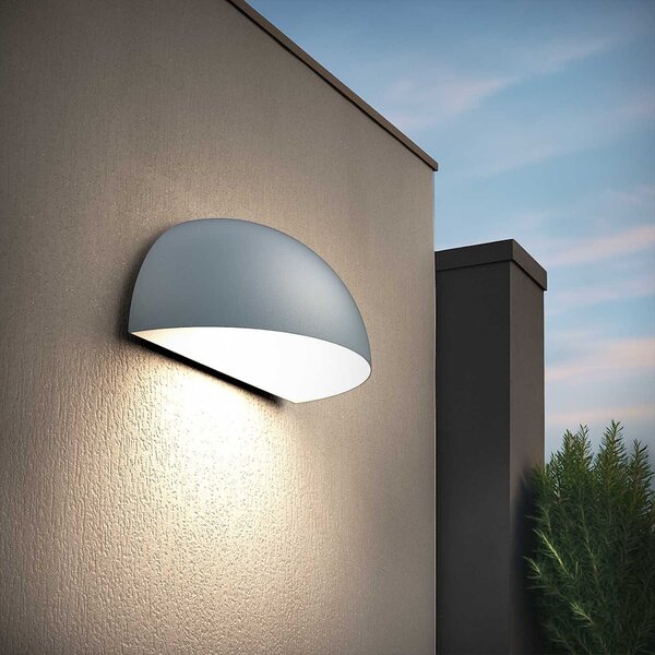 Applique Curva Monodirezionale con base E27 IP54 Grigia - Serie BRINA