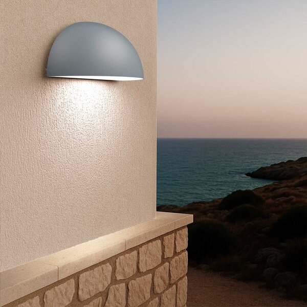Applique Curva Monodirezionale con base E27 IP54 Grigia - Serie BRINA