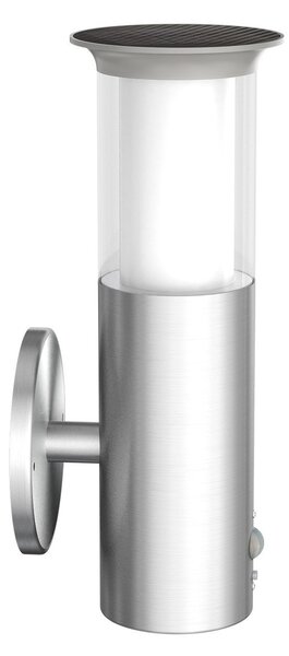 Applique Solare in Acciaio INOX con Sensore di Movimento IP54 Colore Bianco Naturale 4.000K