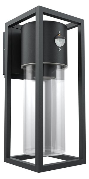 Applique Nera E27 con Sensore di Movimento IP54 - Serie VIMO