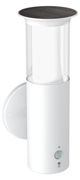 Applique Solare Bianca in Acciaio con Sensore di Movimento IP54 Colore Bianco Naturale 4.000K