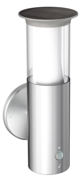 Applique Solare in Acciaio INOX con Sensore di Movimento IP54 Colore Bianco Naturale 4.000K