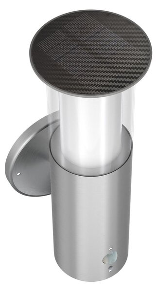 Applique Solare in Acciaio INOX con Sensore di Movimento IP54 Colore Bianco Naturale 4.000K