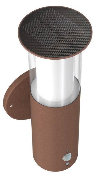 Applique Solare Corten in Acciaio con Sensore di Movimento IP54 Colore Bianco Naturale 4.000K